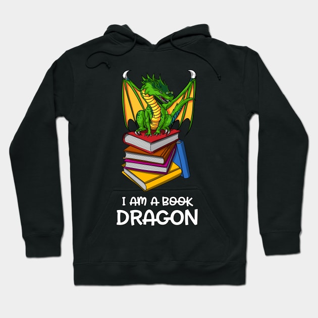 I Am A Book Dragon Hoodie by underheaven